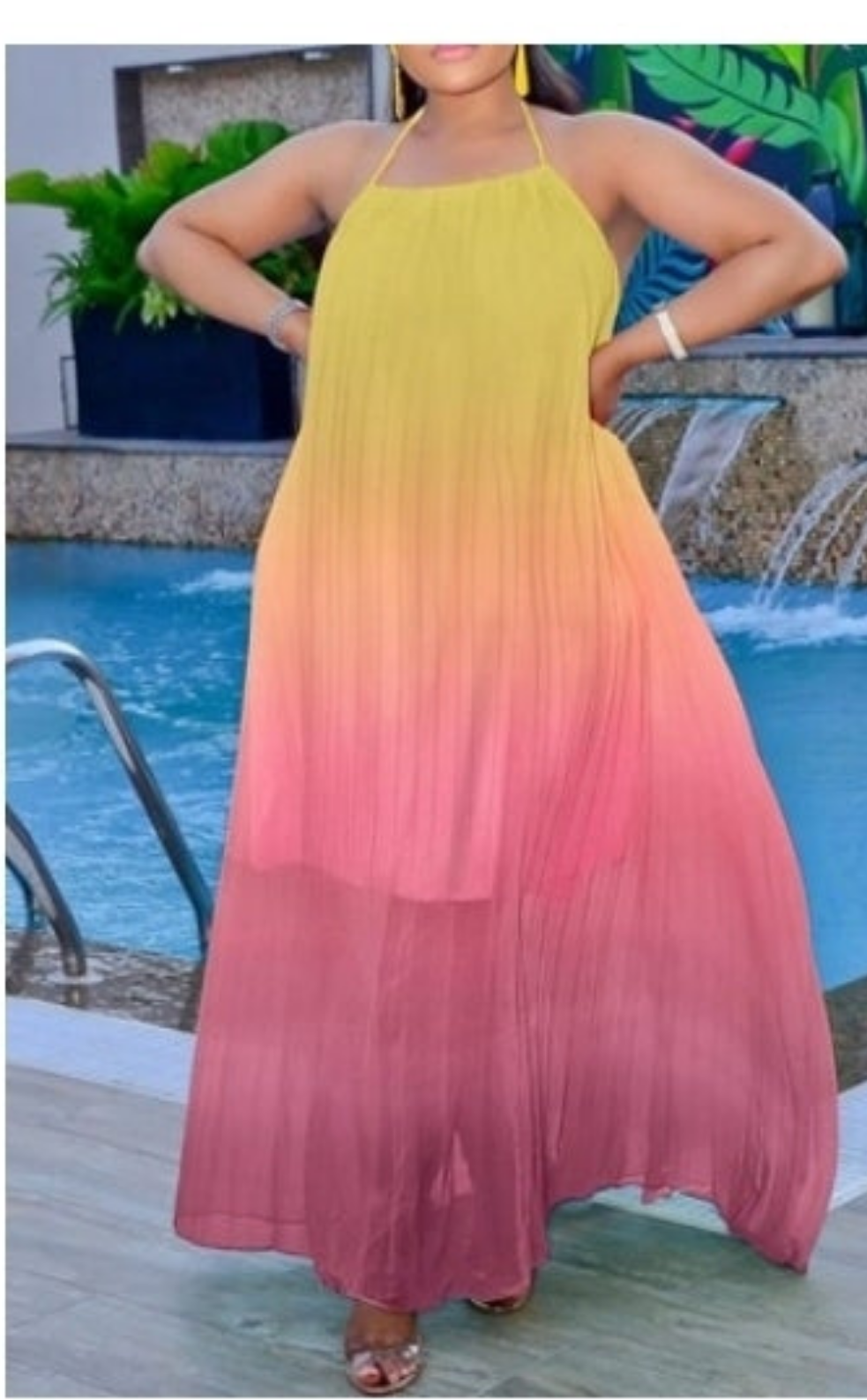 Sunset Halter Maxi Dress