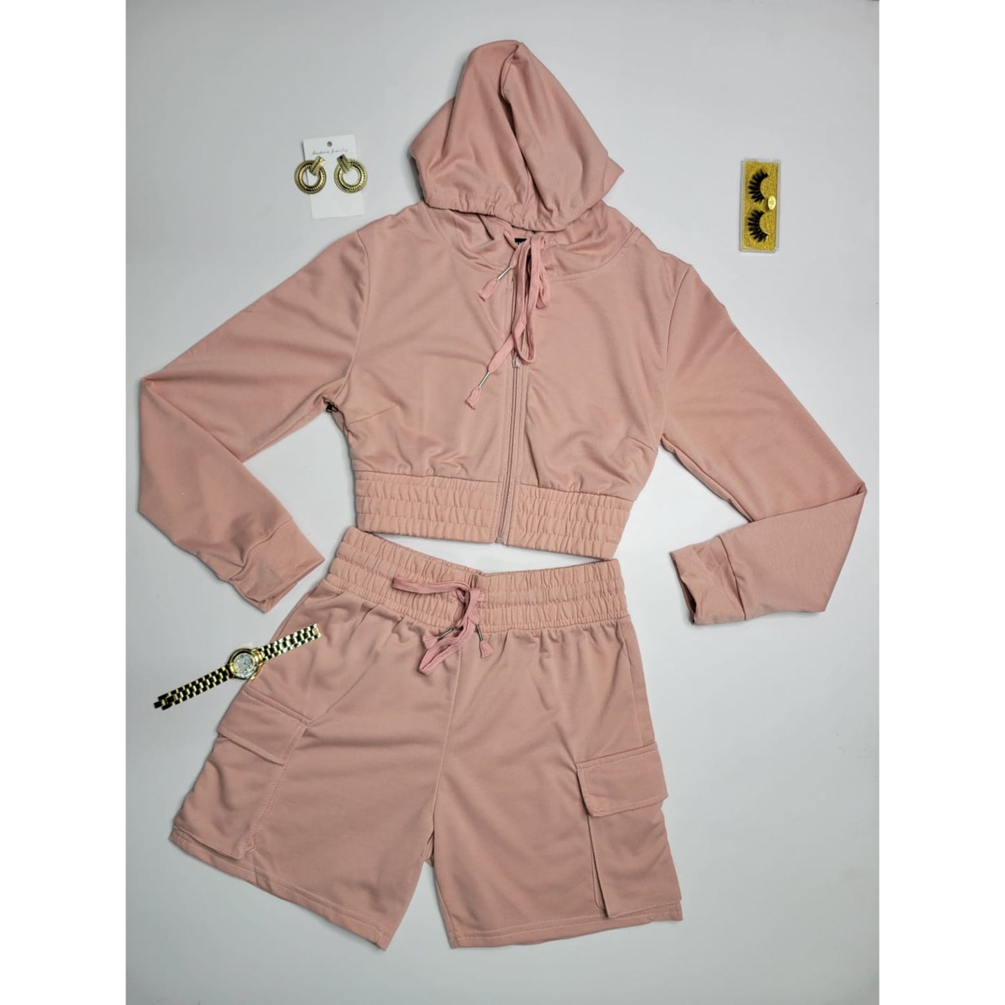 Short Cargo Hoodie Set