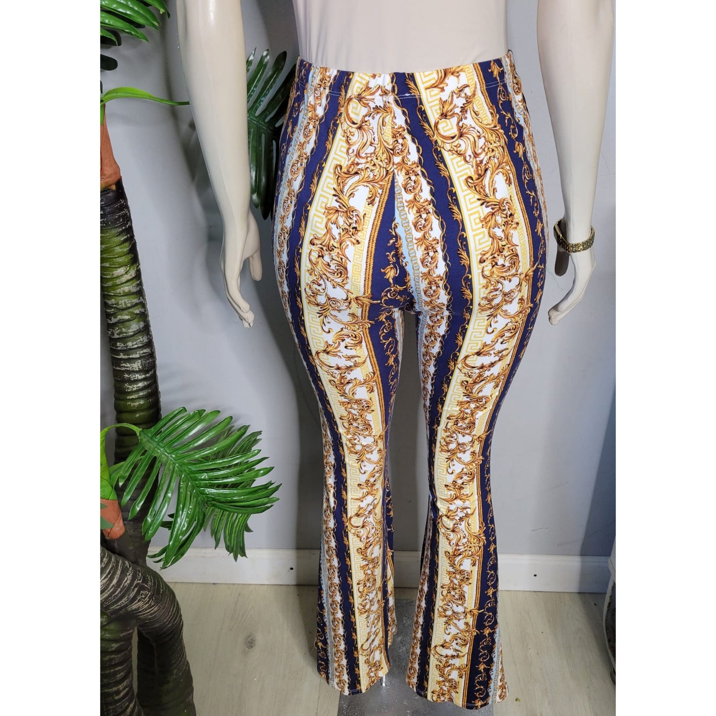 Chain Print Flare Pants