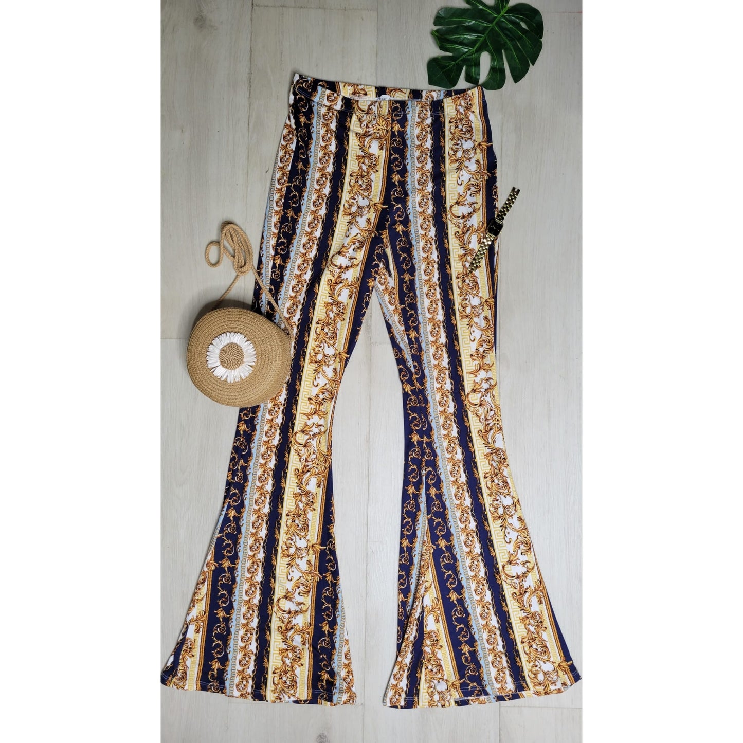 Chain Print Flare Pants