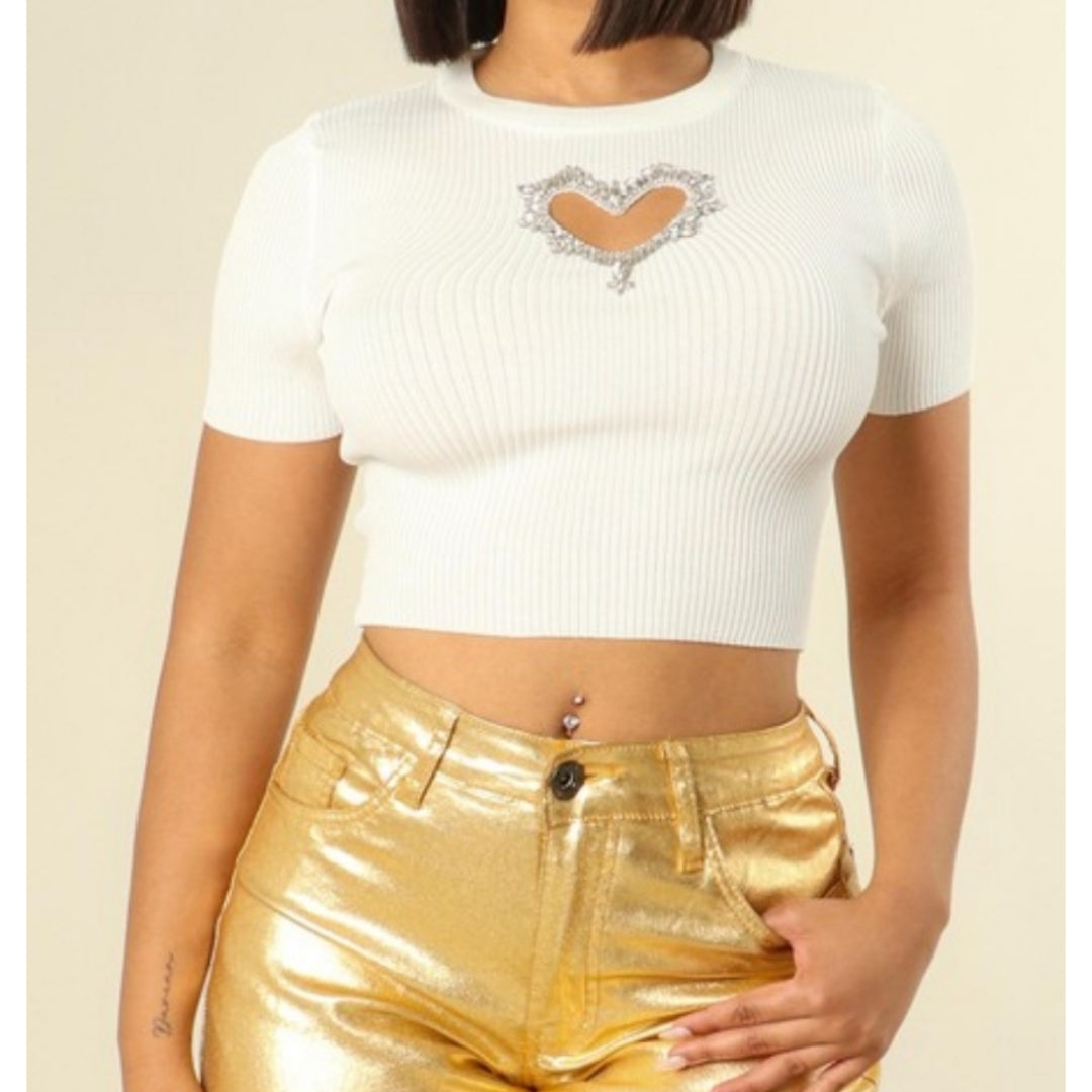 Jewel Heart Crop Top