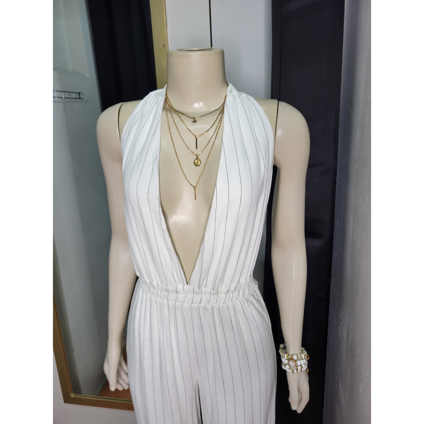 Linen Stripe Jumpsuit