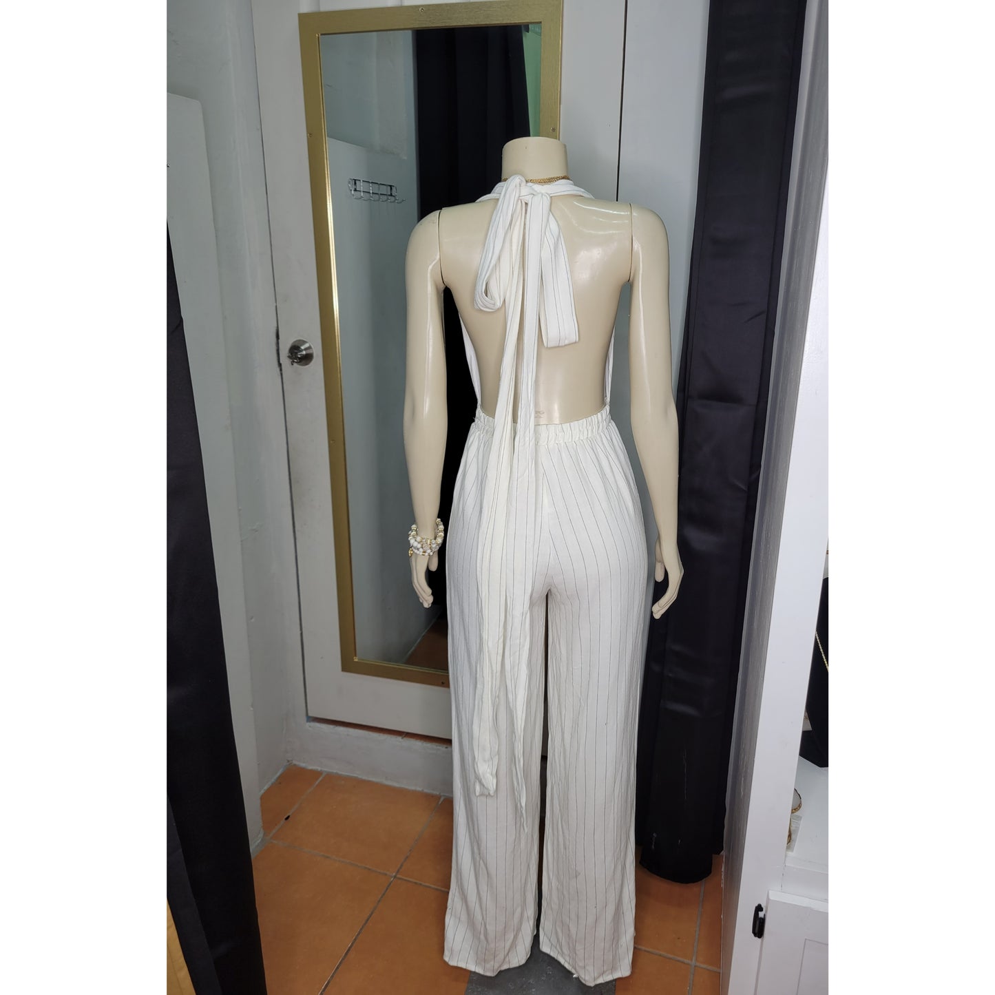 Linen Stripe Jumpsuit