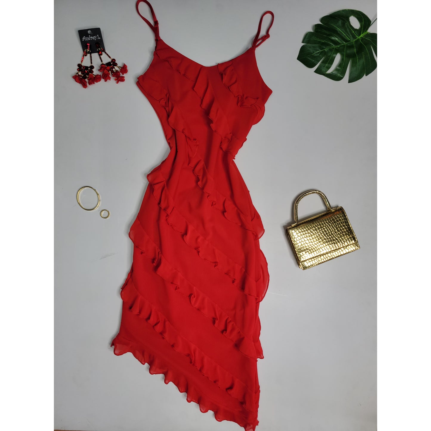 Ruffle Asymmetric Dress
