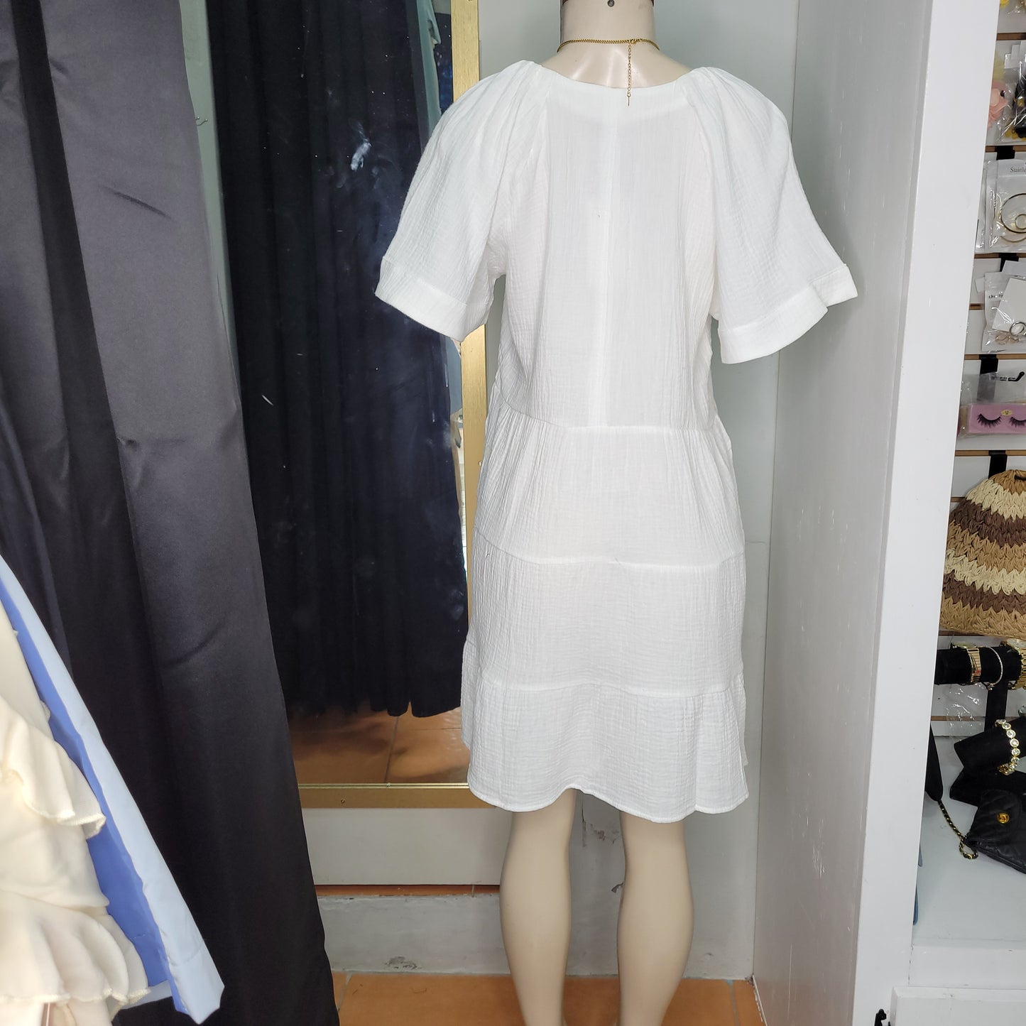 Lindy Solid Babydoll Dress