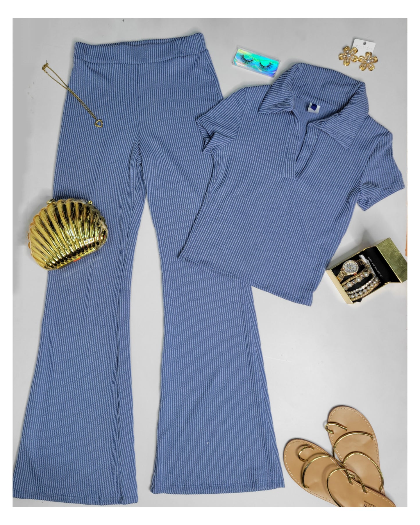 Keisha Ridded Pants Set
