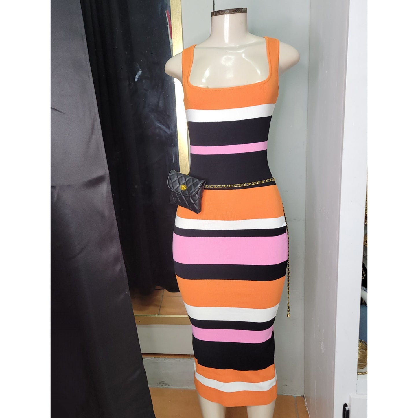 Stripe Midi Dress