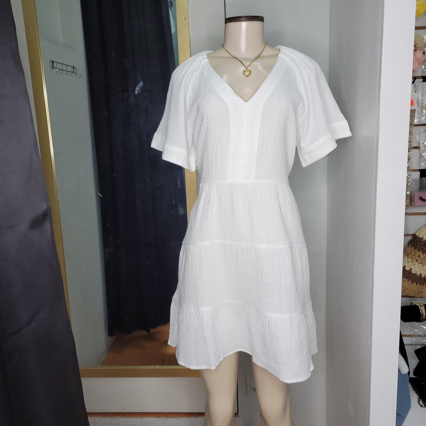 Lindy Solid Babydoll Dress