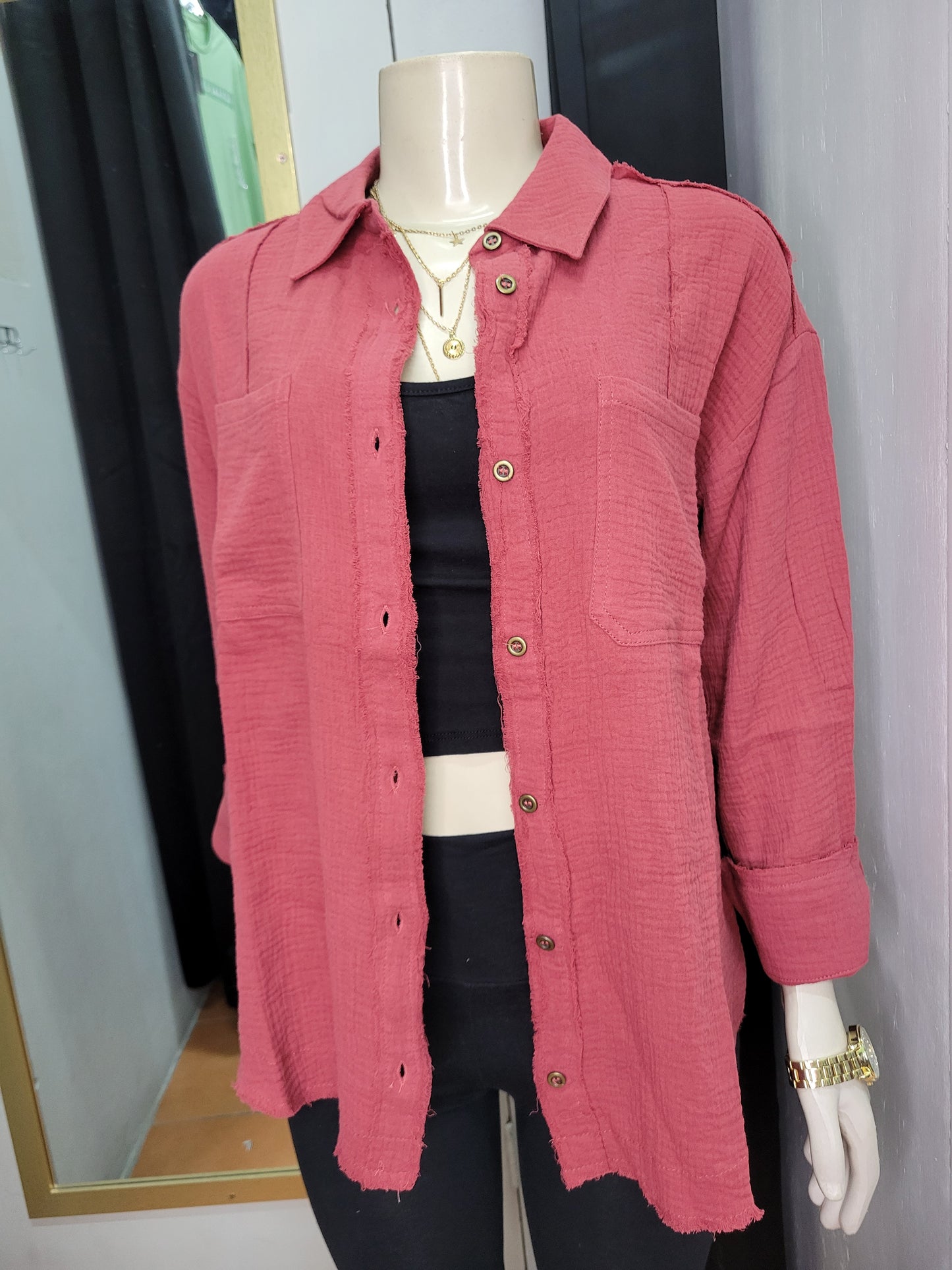 Frayed Hem Shirt