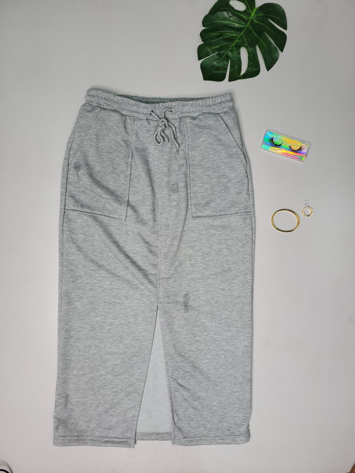 Comfy Drawstring Pocket Skirt