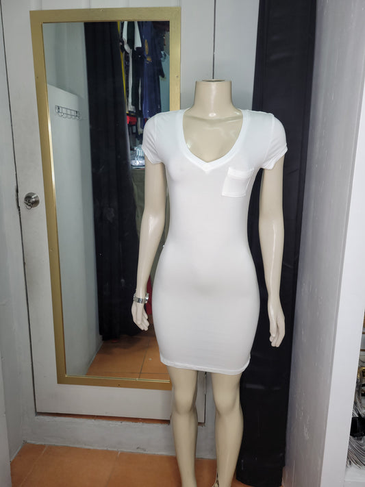 Bodycon Vneck Pocket Dress