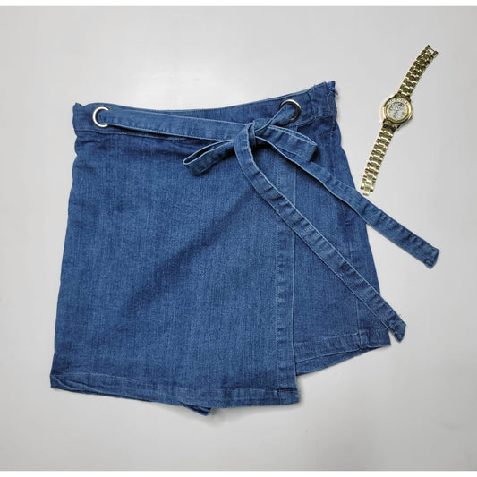 Self Tie Denim Skort