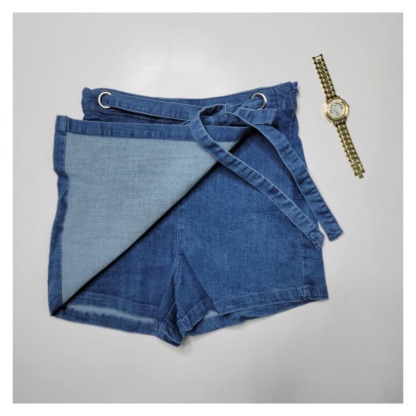 Self Tie Denim Skort