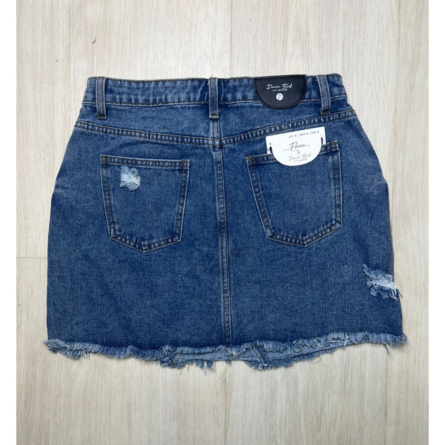 Distressed Denim Skirt