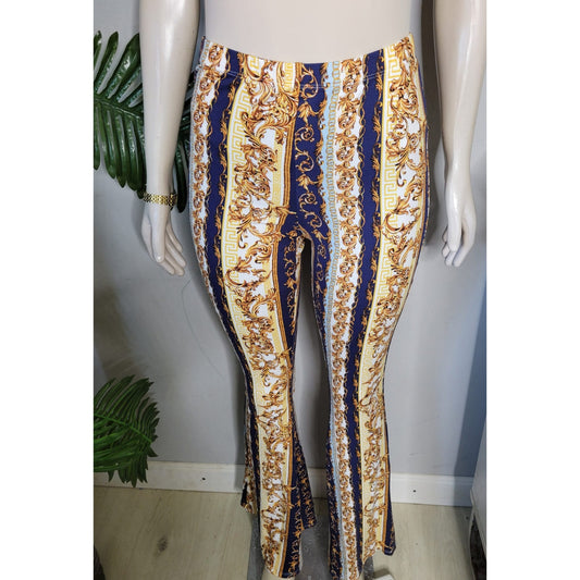 Chain Print Flare Pants