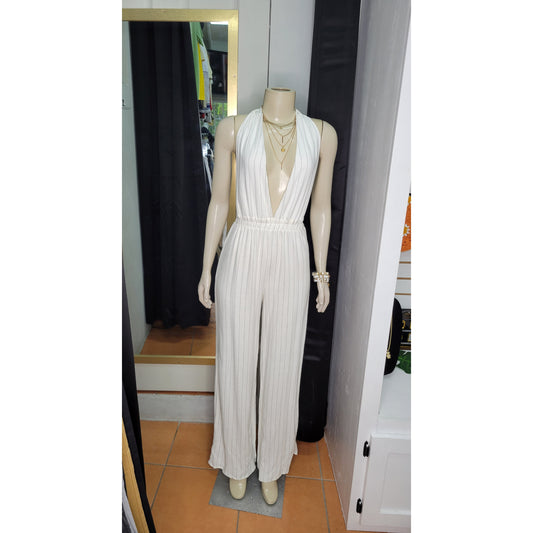 Linen Stripe Jumpsuit