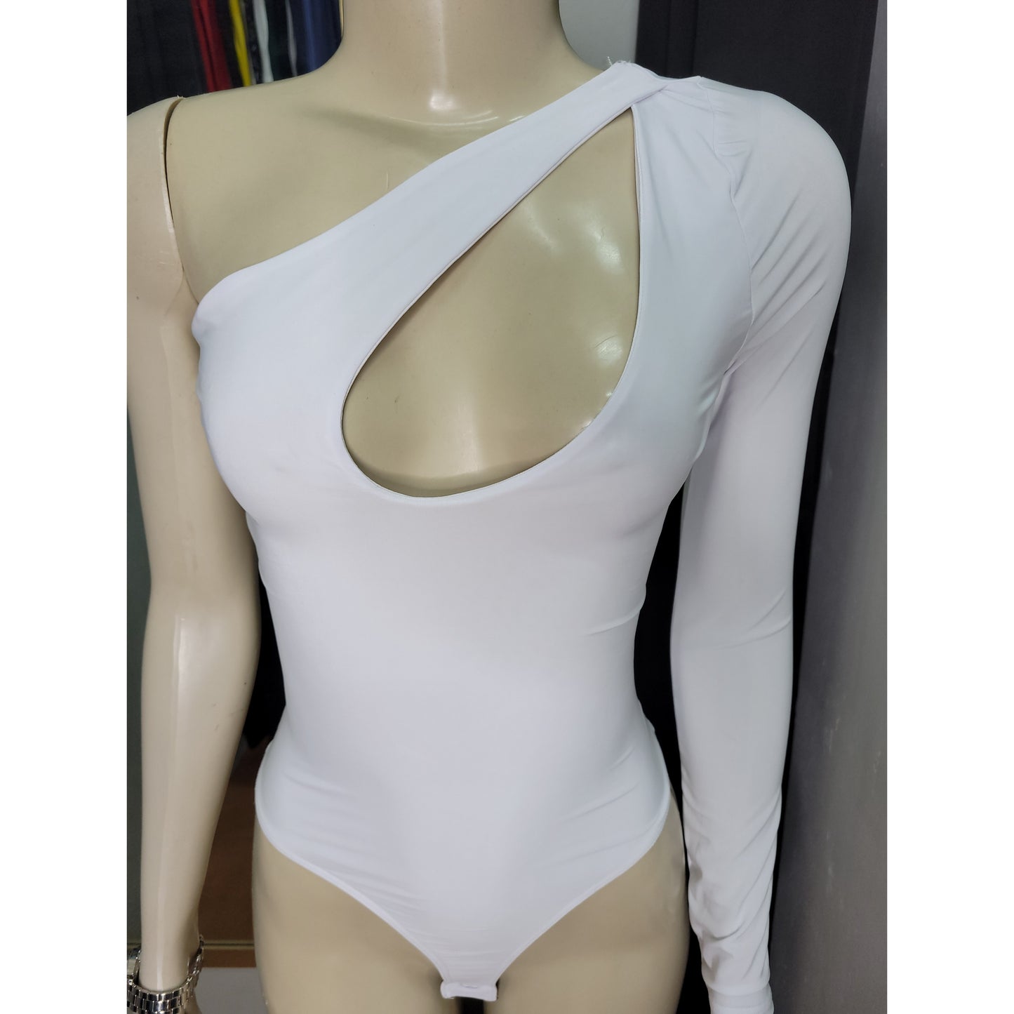 One Shoulder Long Sleeve Bodysiut
