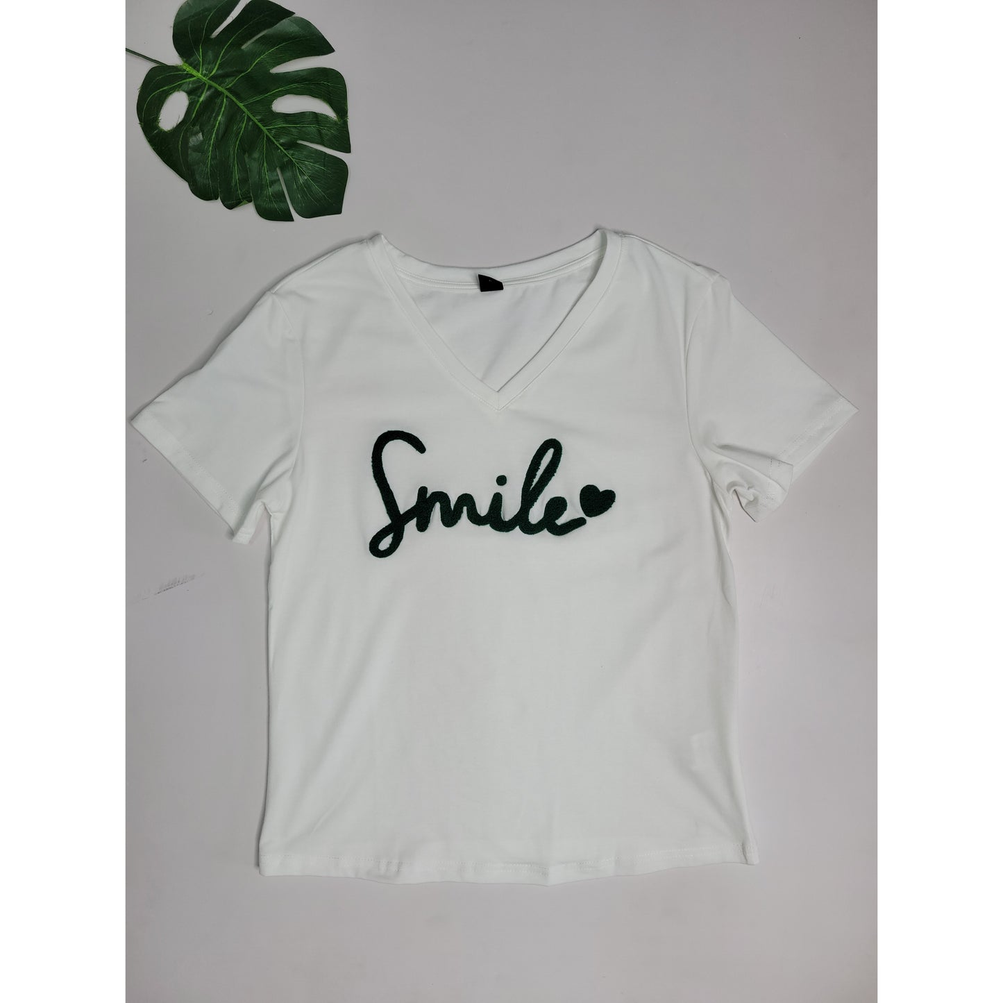 Smile Embroidery Graphic-T