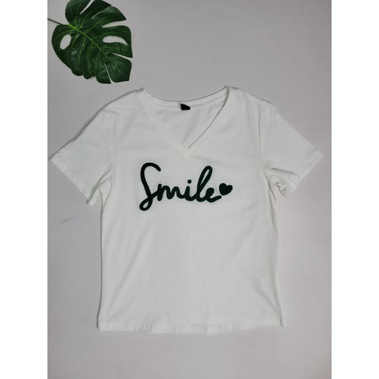 Smile Embroidery Graphic-T