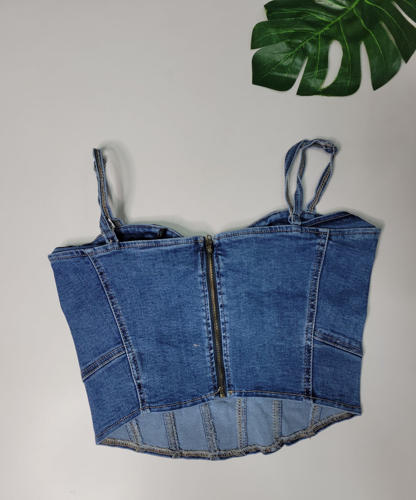 Hold Me Denim Corset Top