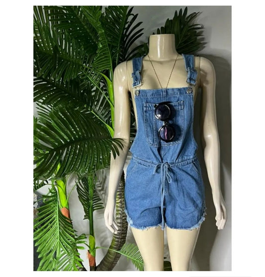 Distressed Denim Romper