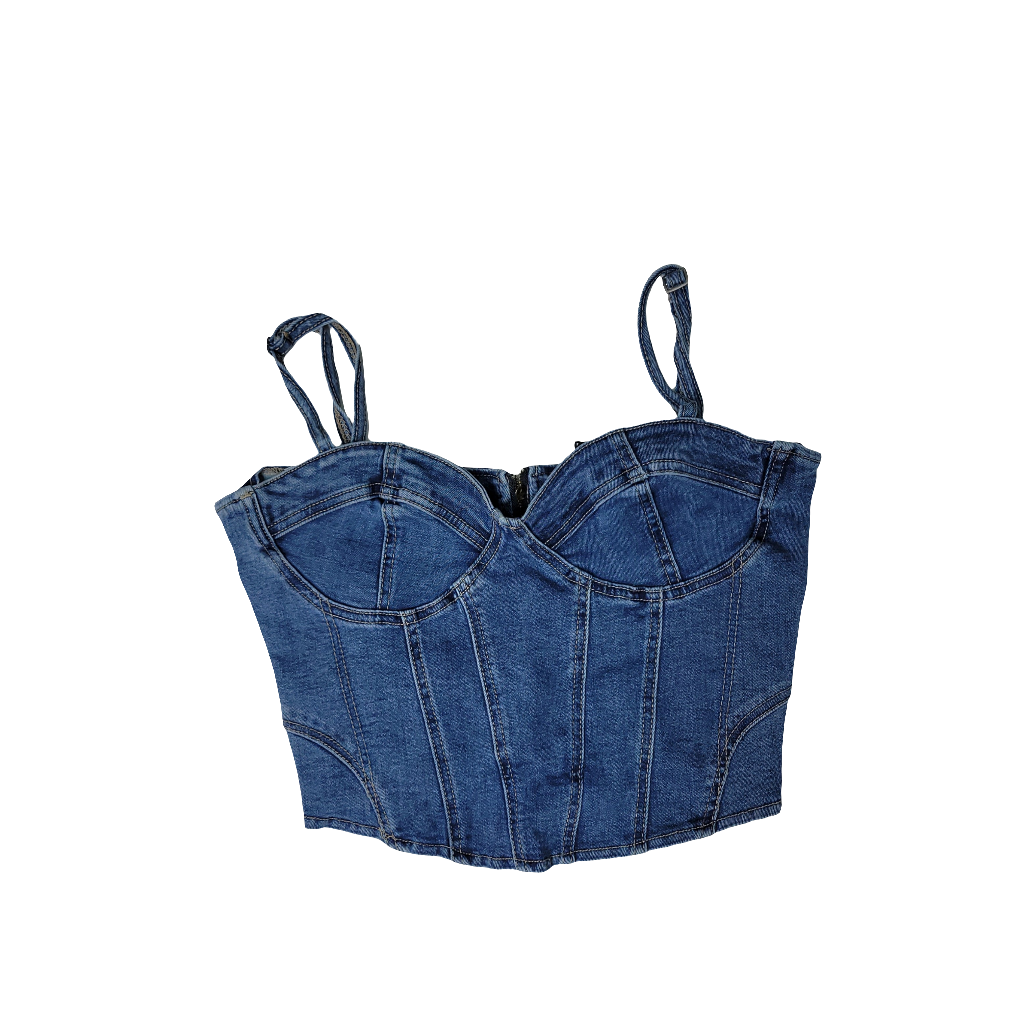 Hold Me Denim Corset Top