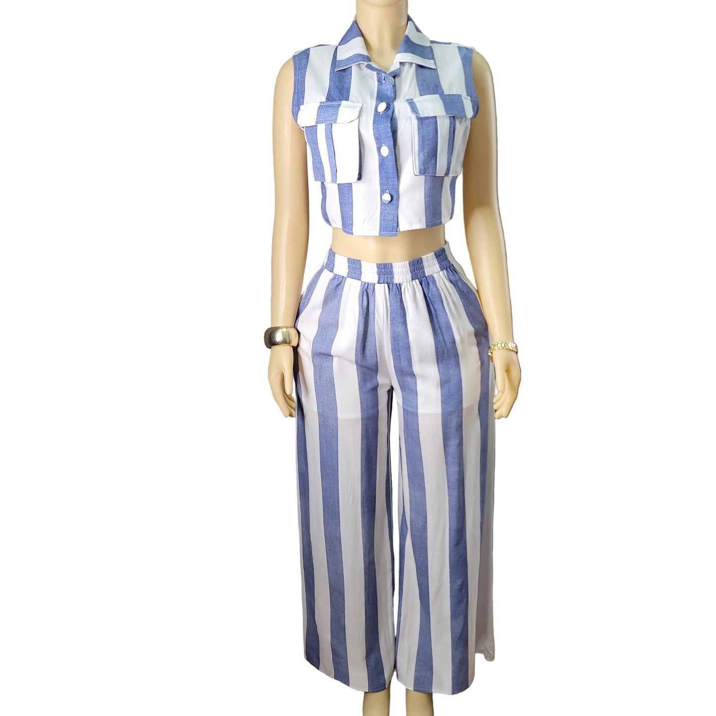 Milan Striped Pants Set