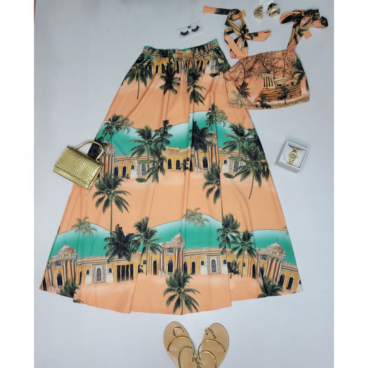 Tropical Boho 2 Piece Skirt Set