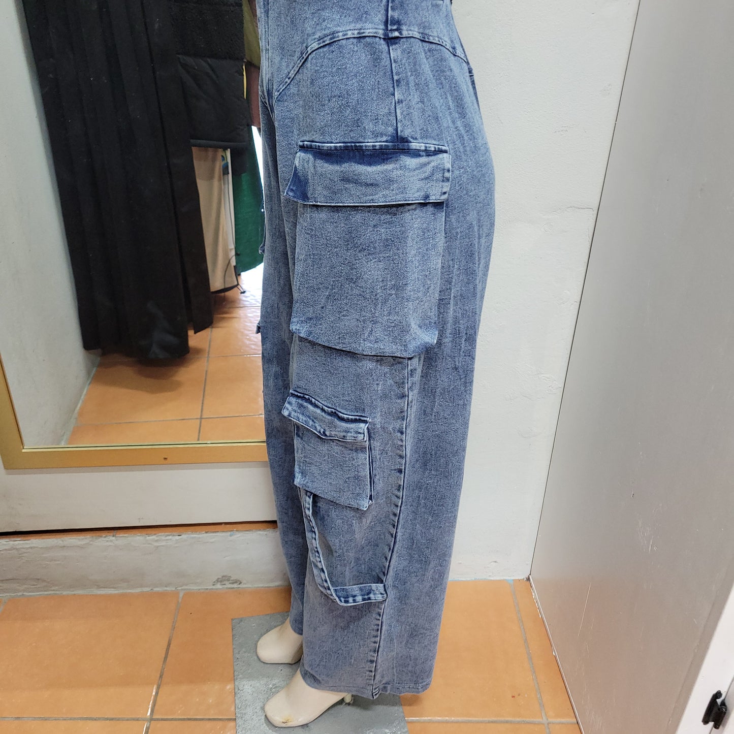 Cargo Denim Jumpsuit