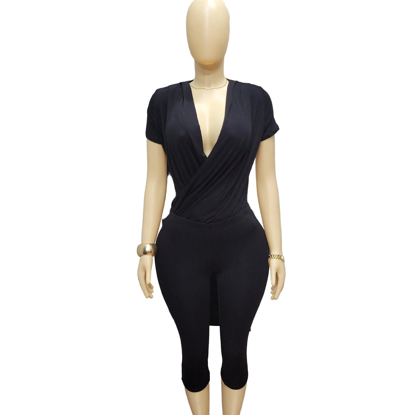 Draped Detail Capri Set