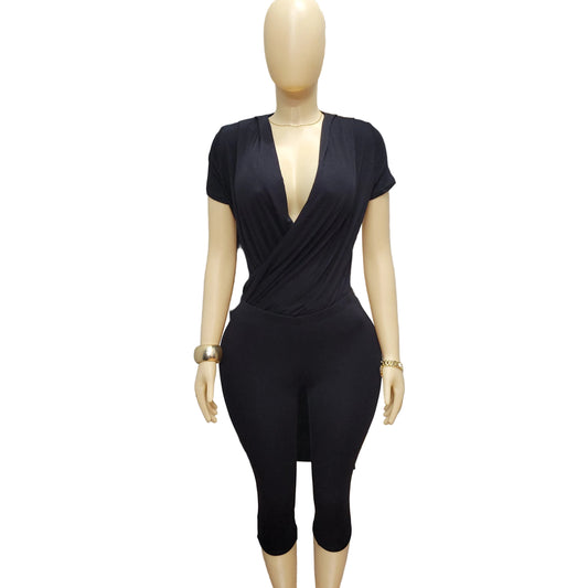Draped Detail Capri Set