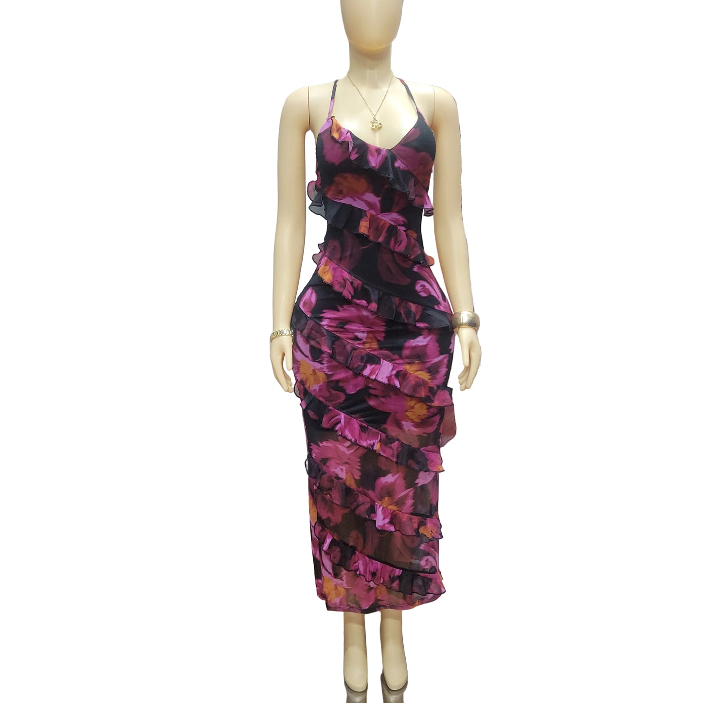 Ruffle Bae Halter Dress