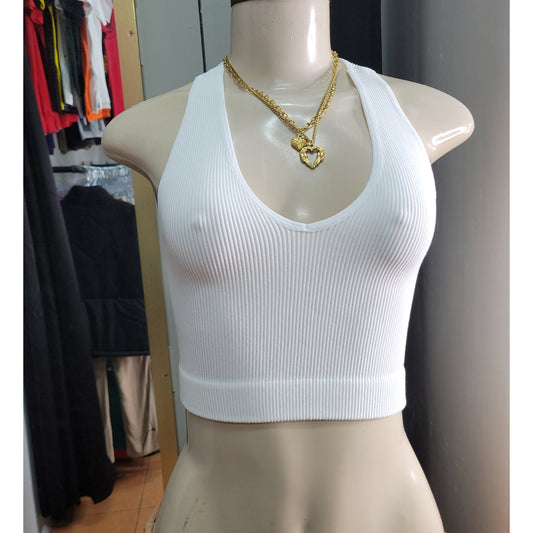 Solid Ribbed Tank Top