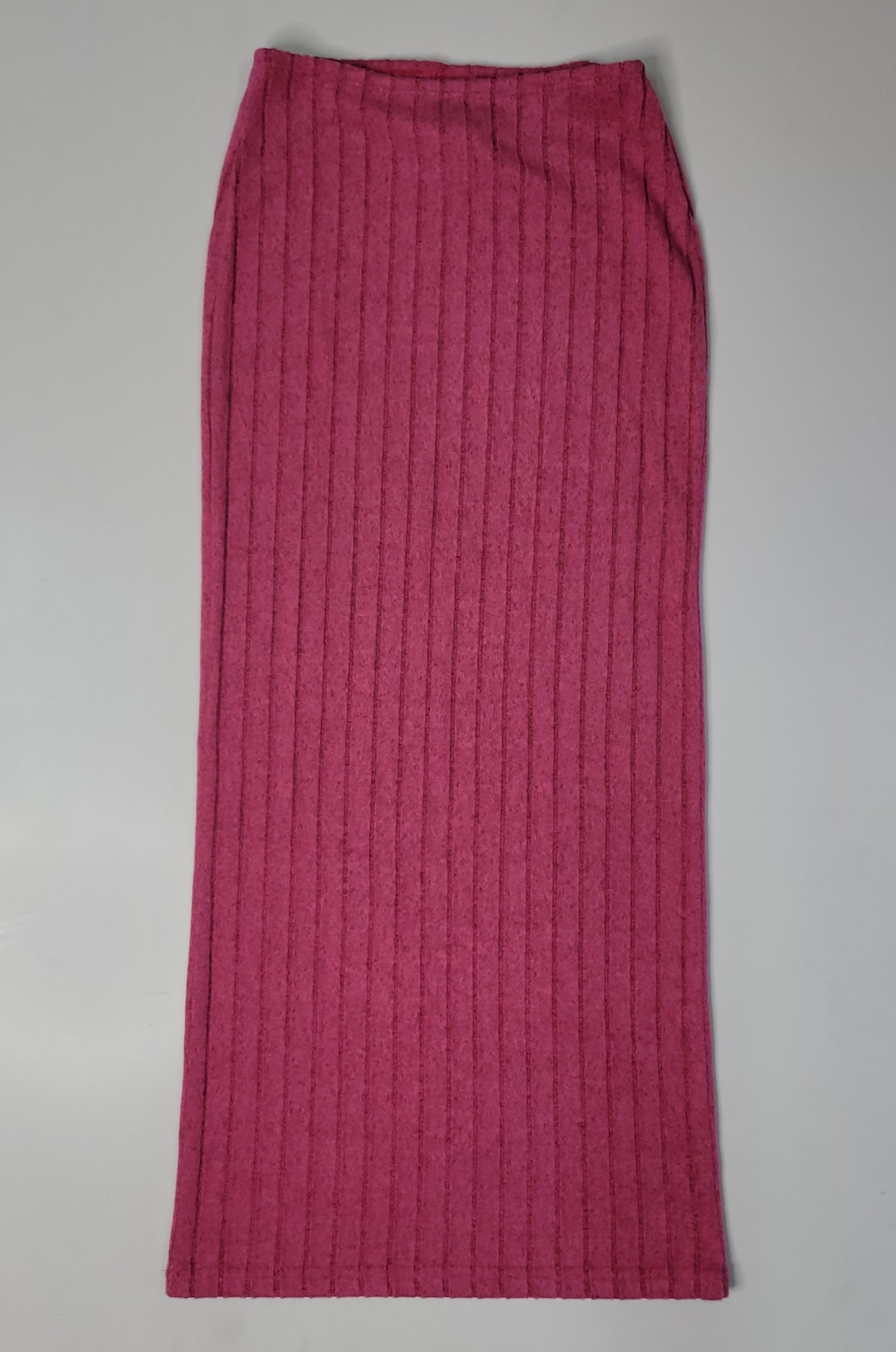 Solid Ribbed Knit Skirt