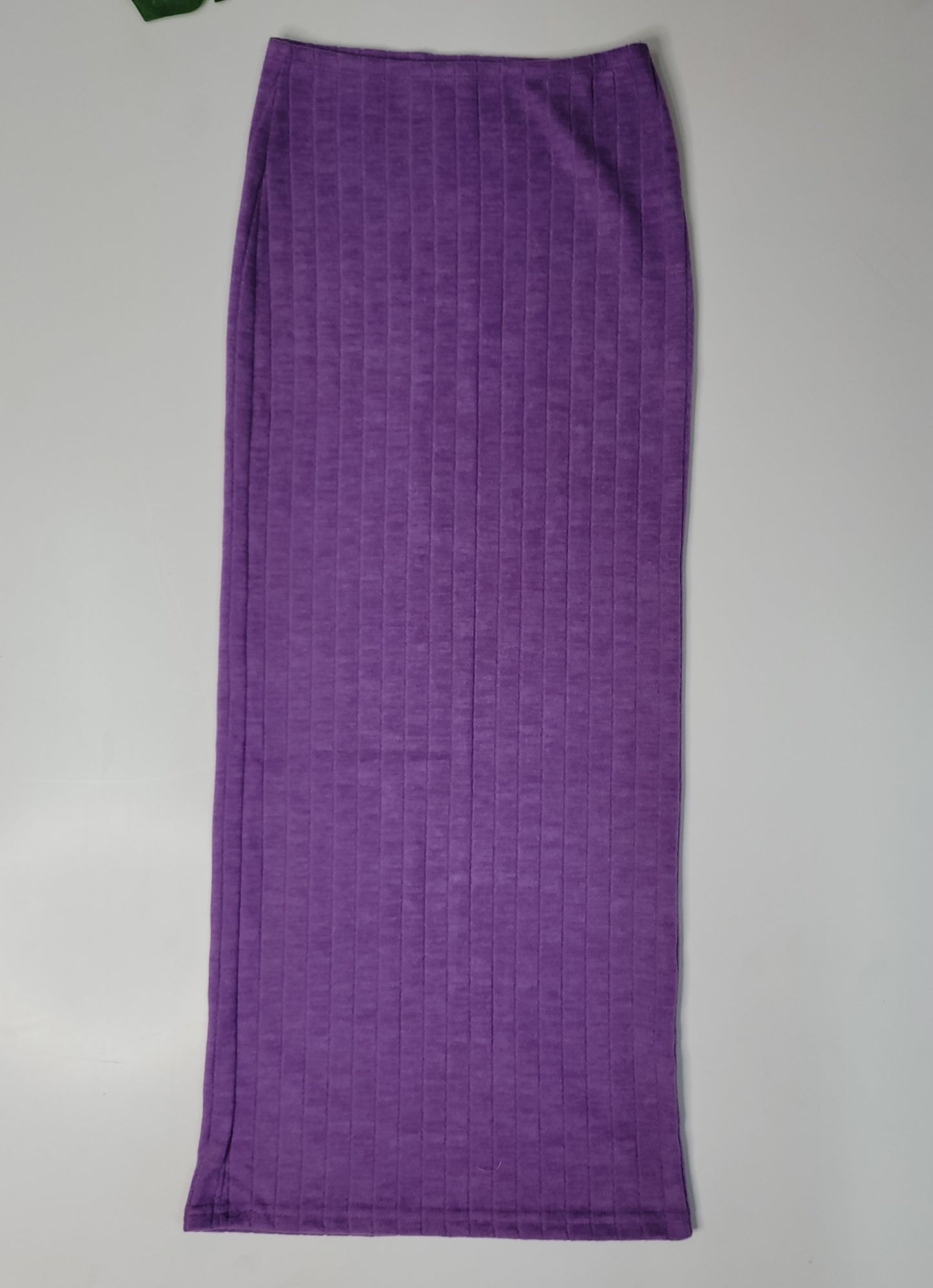 Solid Ribbed Knit Skirt