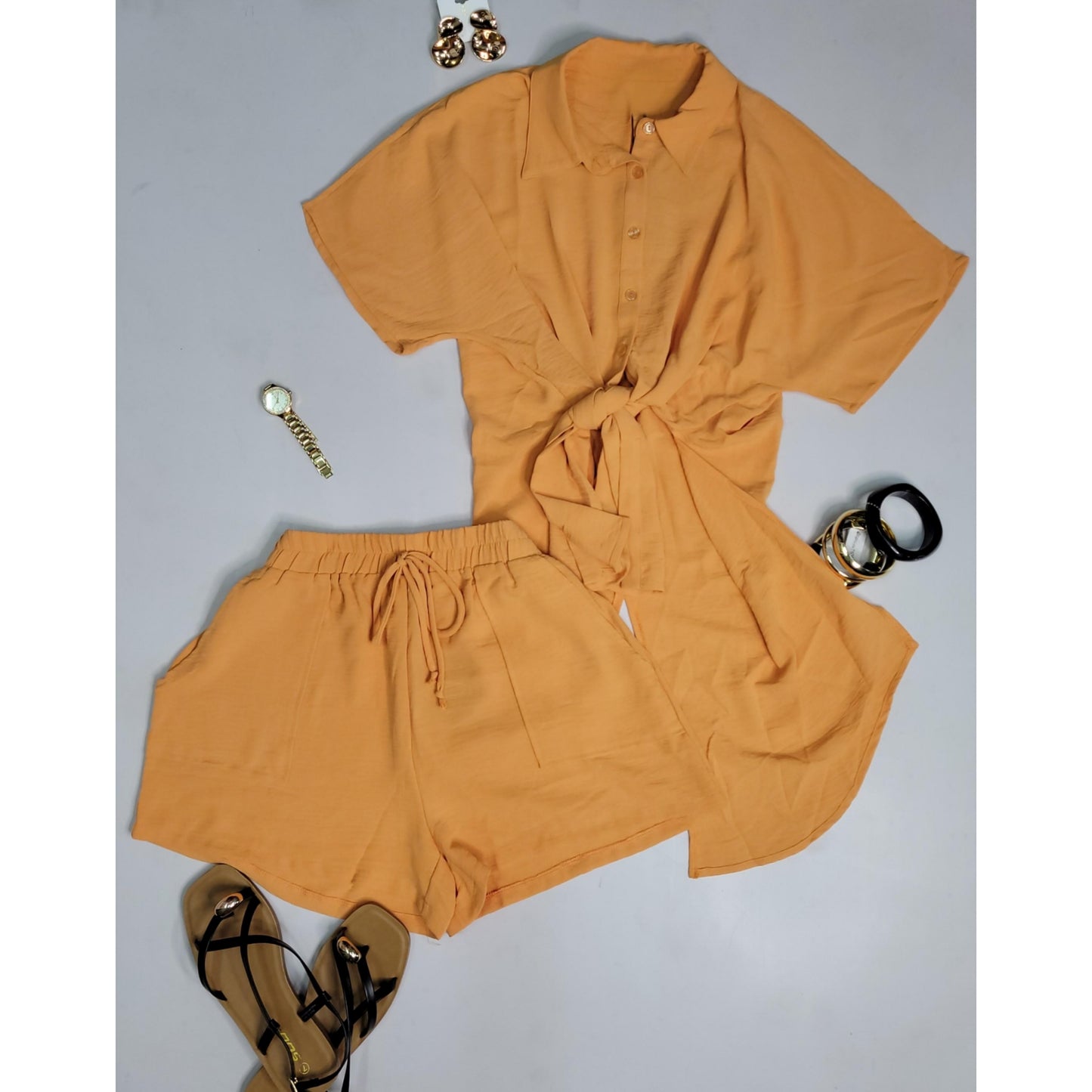 Cece Slit  Shirt Set