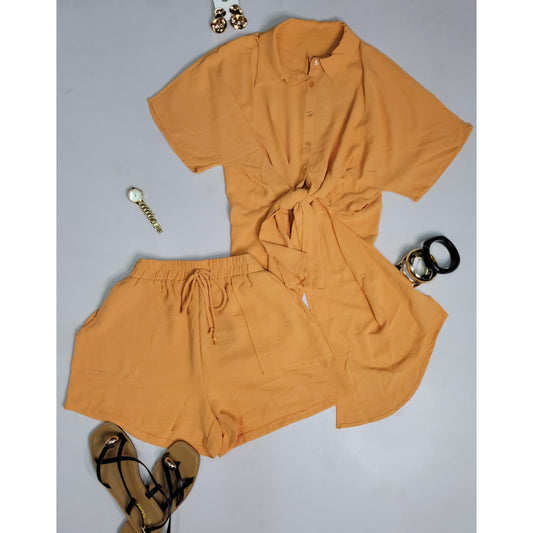 Cece Slit  Shirt Set