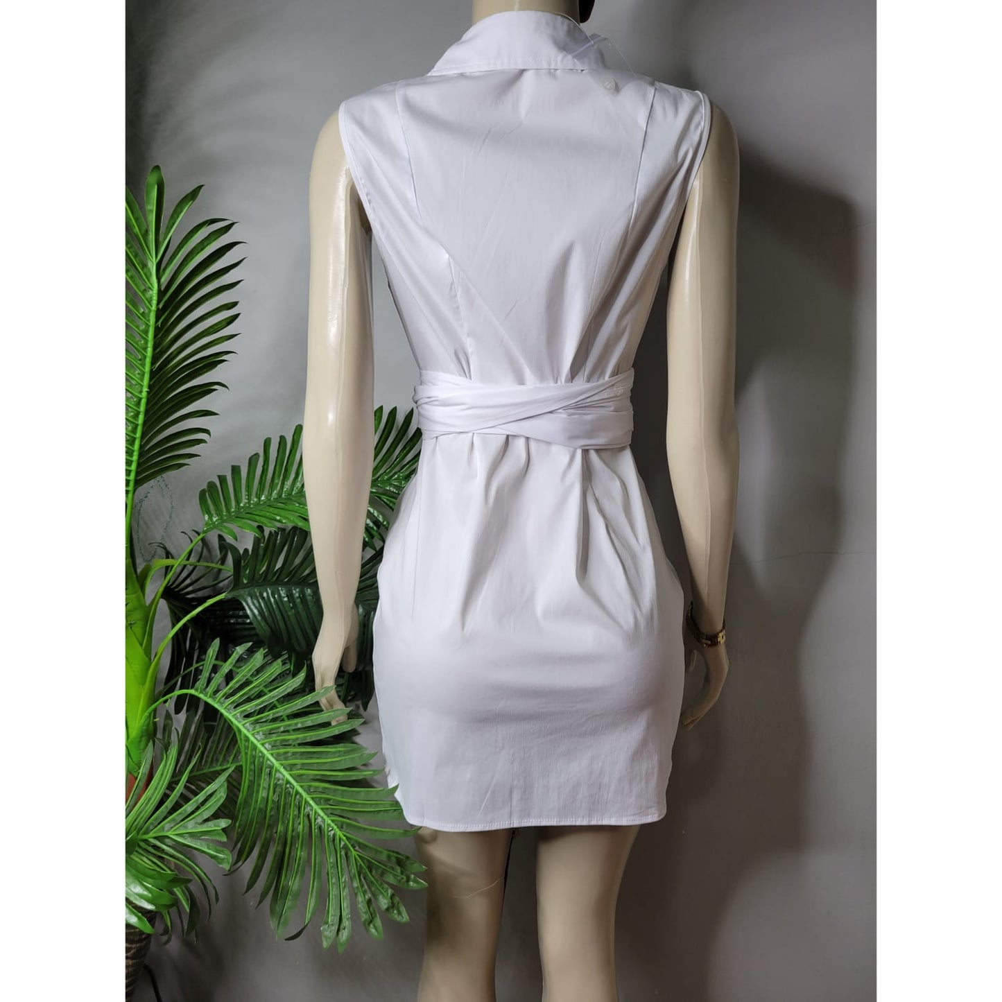 Deep-V Ribbon Dress