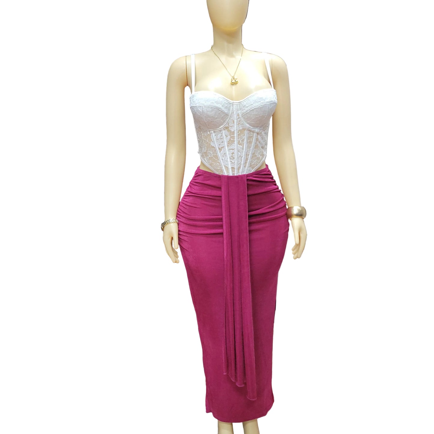 DND Ruched Midi Skirt