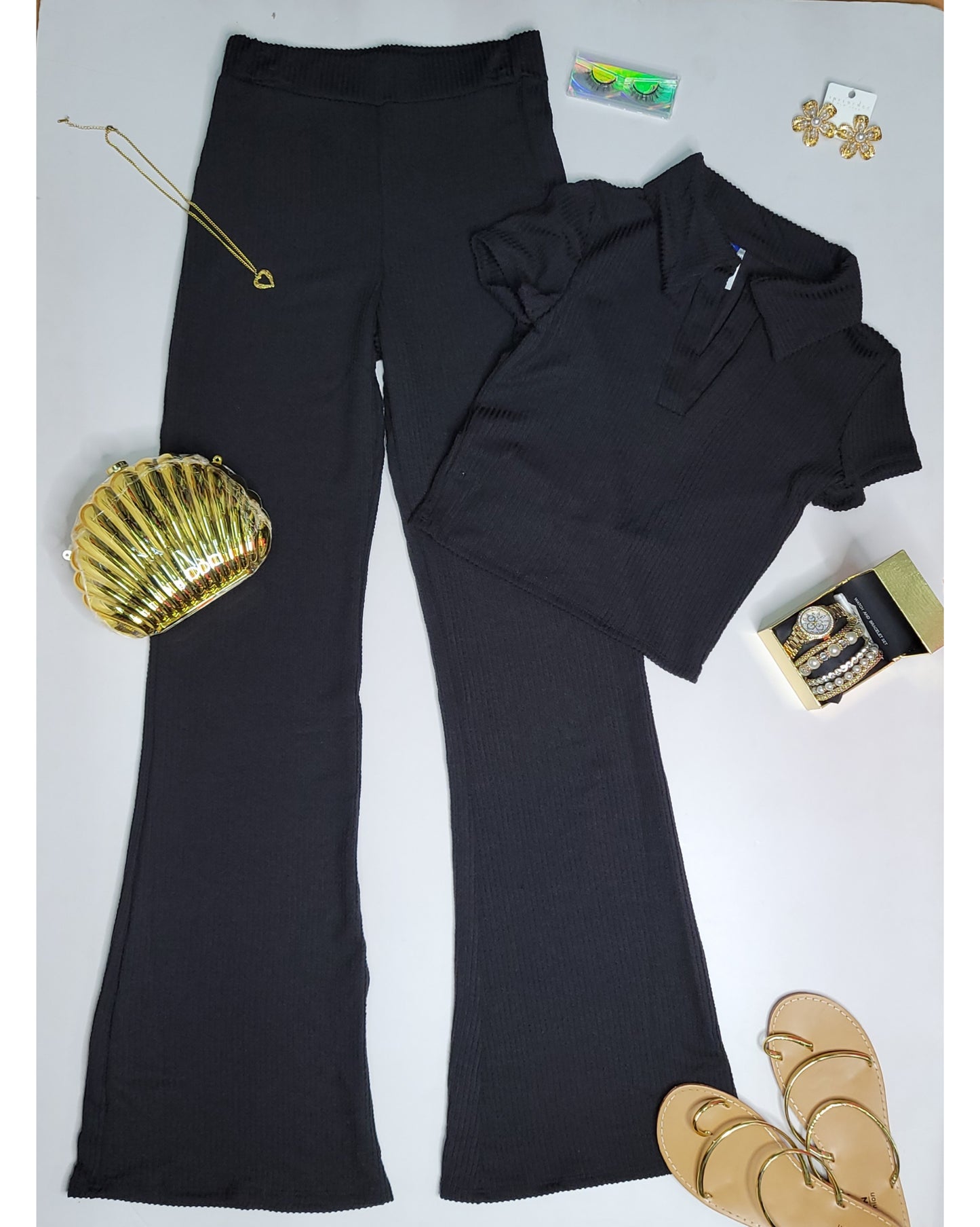 Keisha Ridded Pants Set
