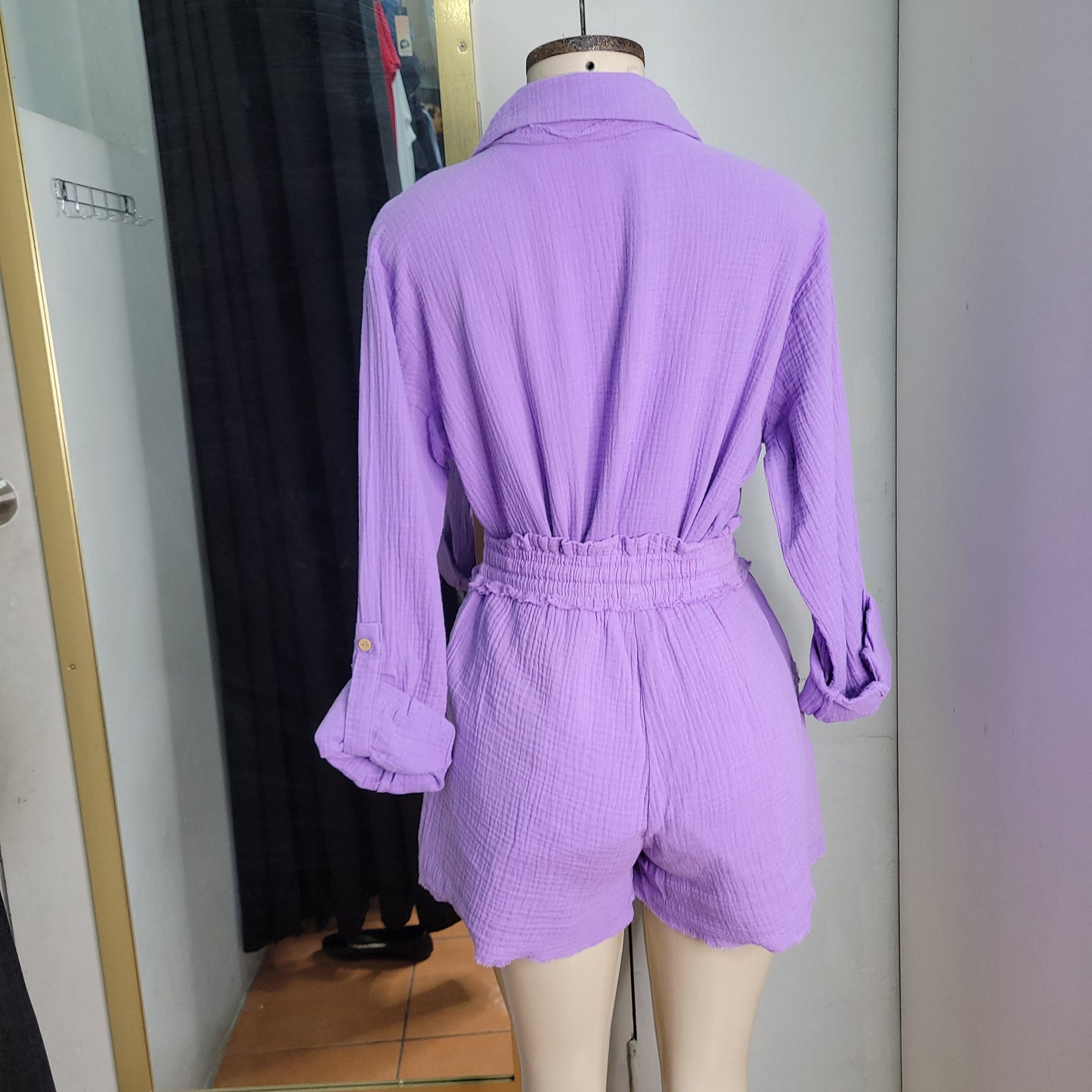 Playful Raw Edge Shirt Set