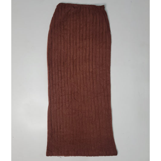 Solid Ribbed Knit Skirt